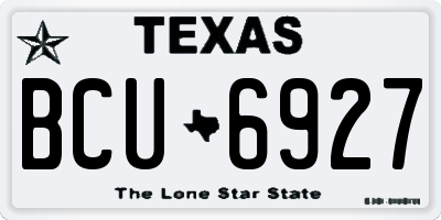 TX license plate BCU6927