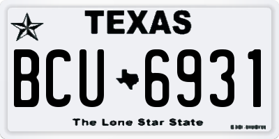 TX license plate BCU6931
