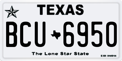 TX license plate BCU6950