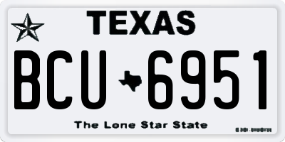 TX license plate BCU6951