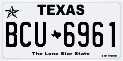 TX license plate BCU6961