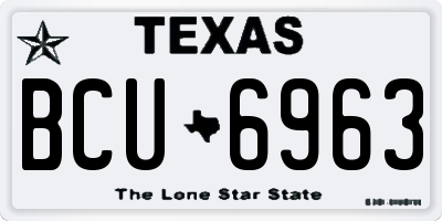 TX license plate BCU6963