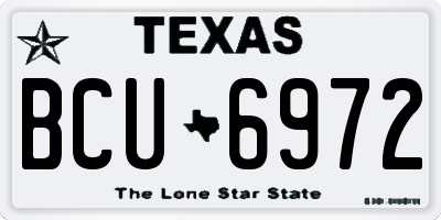 TX license plate BCU6972