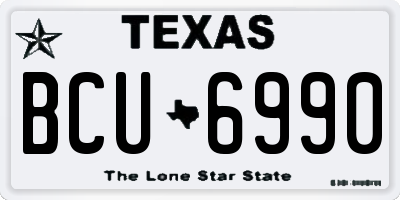 TX license plate BCU6990