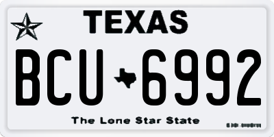 TX license plate BCU6992