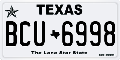 TX license plate BCU6998