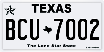 TX license plate BCU7002