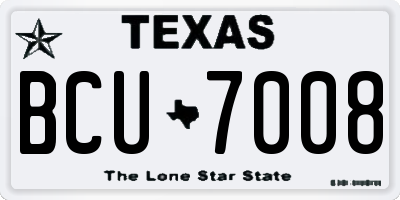 TX license plate BCU7008