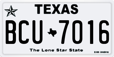 TX license plate BCU7016