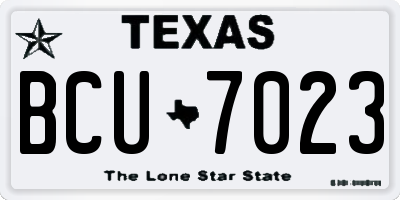 TX license plate BCU7023
