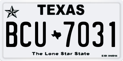 TX license plate BCU7031