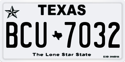 TX license plate BCU7032
