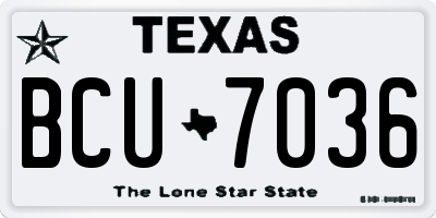 TX license plate BCU7036