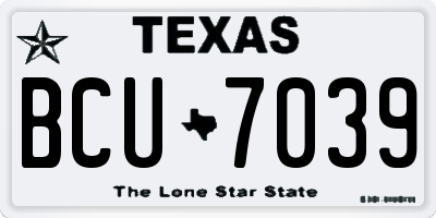 TX license plate BCU7039