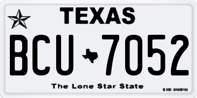 TX license plate BCU7052