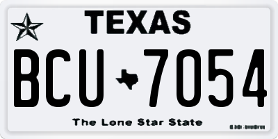 TX license plate BCU7054