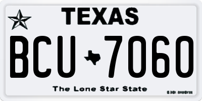 TX license plate BCU7060