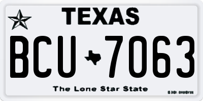 TX license plate BCU7063