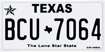 TX license plate BCU7064