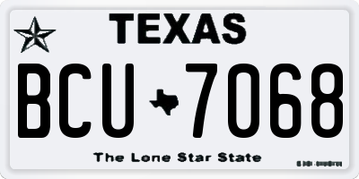 TX license plate BCU7068