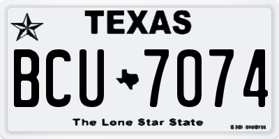 TX license plate BCU7074