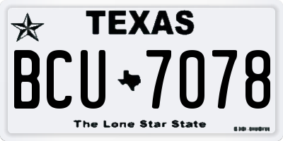 TX license plate BCU7078
