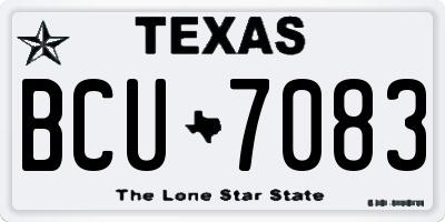 TX license plate BCU7083
