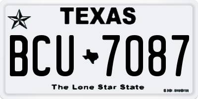 TX license plate BCU7087