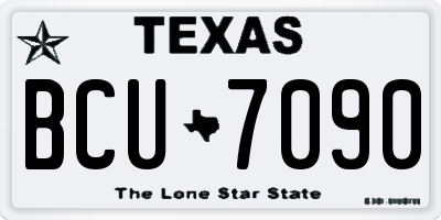 TX license plate BCU7090