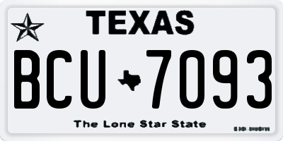 TX license plate BCU7093