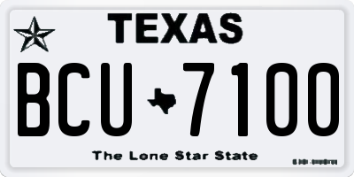 TX license plate BCU7100
