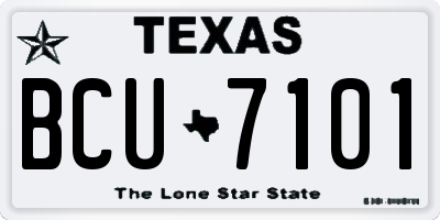 TX license plate BCU7101