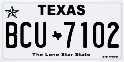 TX license plate BCU7102