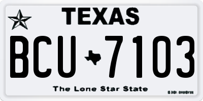 TX license plate BCU7103