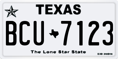 TX license plate BCU7123