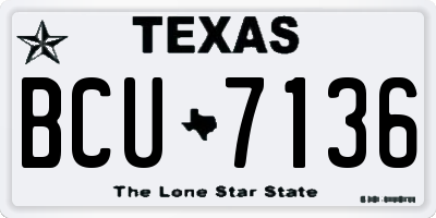 TX license plate BCU7136
