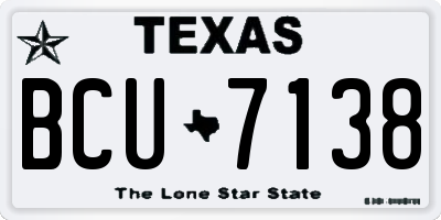 TX license plate BCU7138