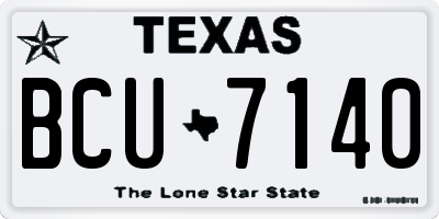 TX license plate BCU7140