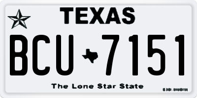TX license plate BCU7151