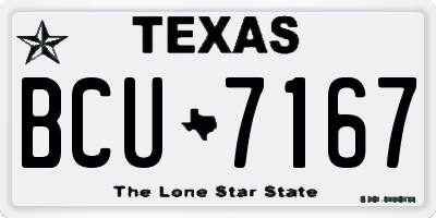 TX license plate BCU7167