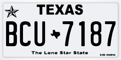 TX license plate BCU7187