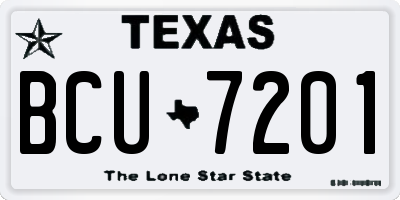 TX license plate BCU7201