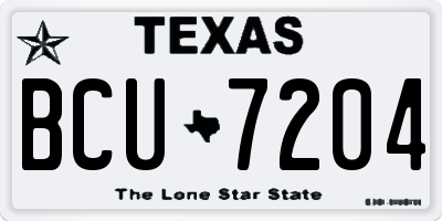TX license plate BCU7204