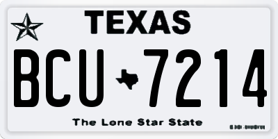 TX license plate BCU7214