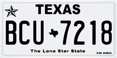 TX license plate BCU7218