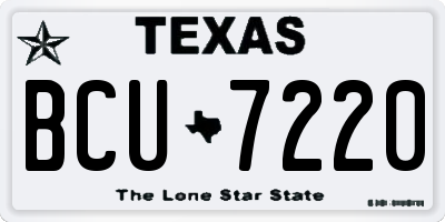 TX license plate BCU7220