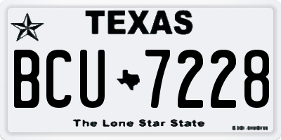 TX license plate BCU7228
