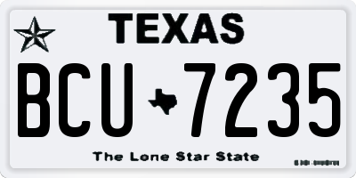TX license plate BCU7235