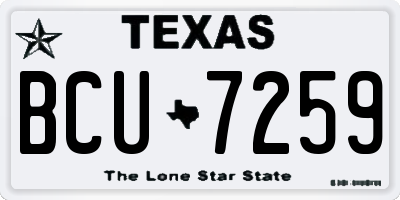 TX license plate BCU7259