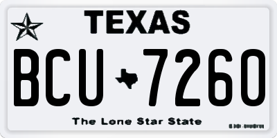 TX license plate BCU7260